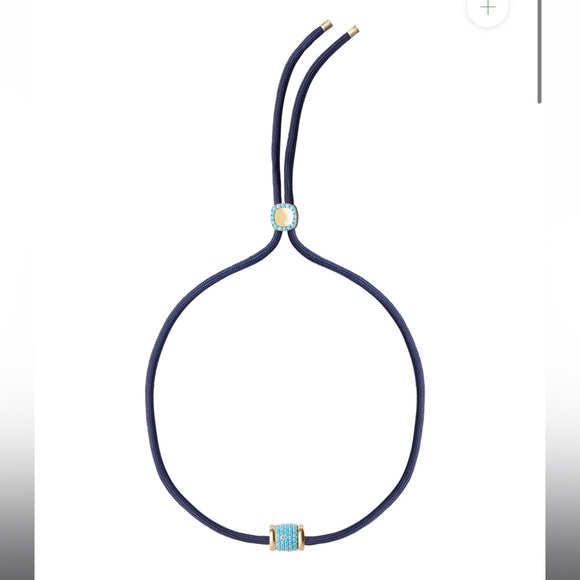YVES NANO TURQUOISE AND LAB DIAMOND PARACORD NECKLACE, MARINE - Picture 1 of 10